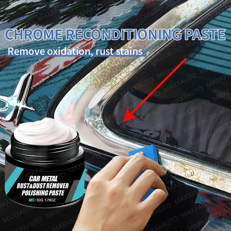 Car Rust Restoration Paste for Chrome Parts of Auto Rust And Fading on Car Wheels Designed for Renewing Oxidized Scratch Repair