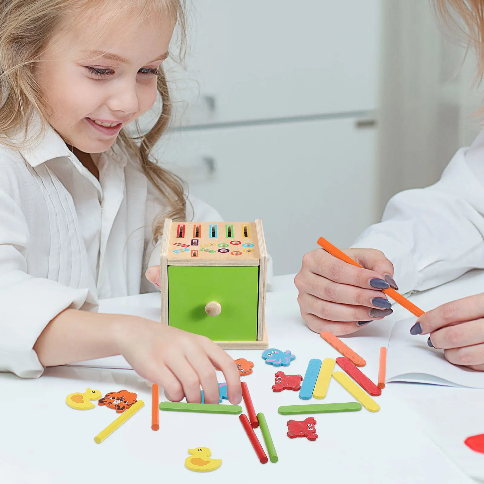1 Set Holz-Montessori-Formensortierer Farbzuordnung für Kleinkinder Frühes Lernen Pädagogisches Sortierspiel Kognitives Spiel