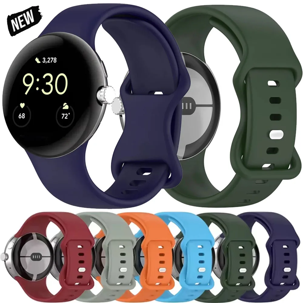Offizielles Original-Armband aus weichem Silikon für Google Pixel Watch 4 3 45 mm 41 mm, austauschbares Armband, Google Pixel Watch 3/2/1 Band