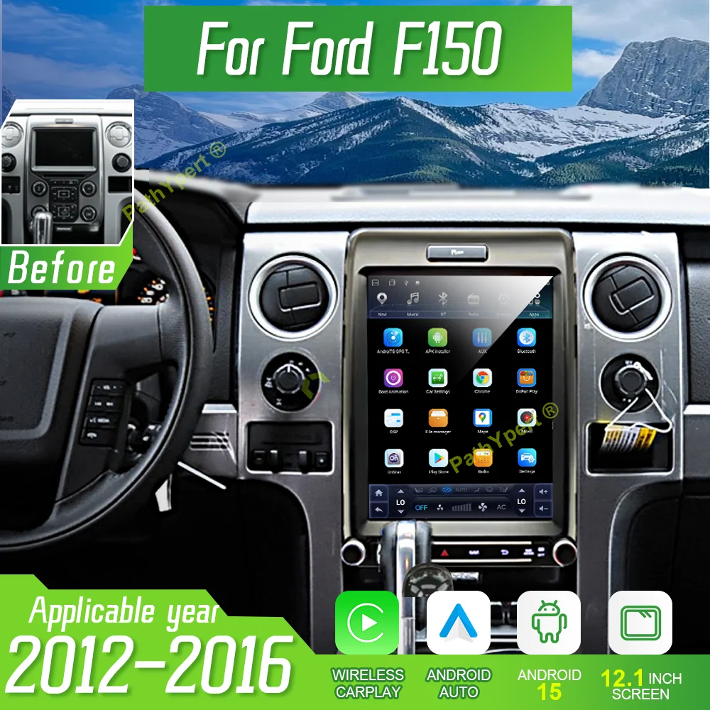 

12.1''Android 15 For Ford F150 2012-2016 Intelligent Systems Multimedia Player Tesla Screen Car Radio With GPS Navigation BT 4G