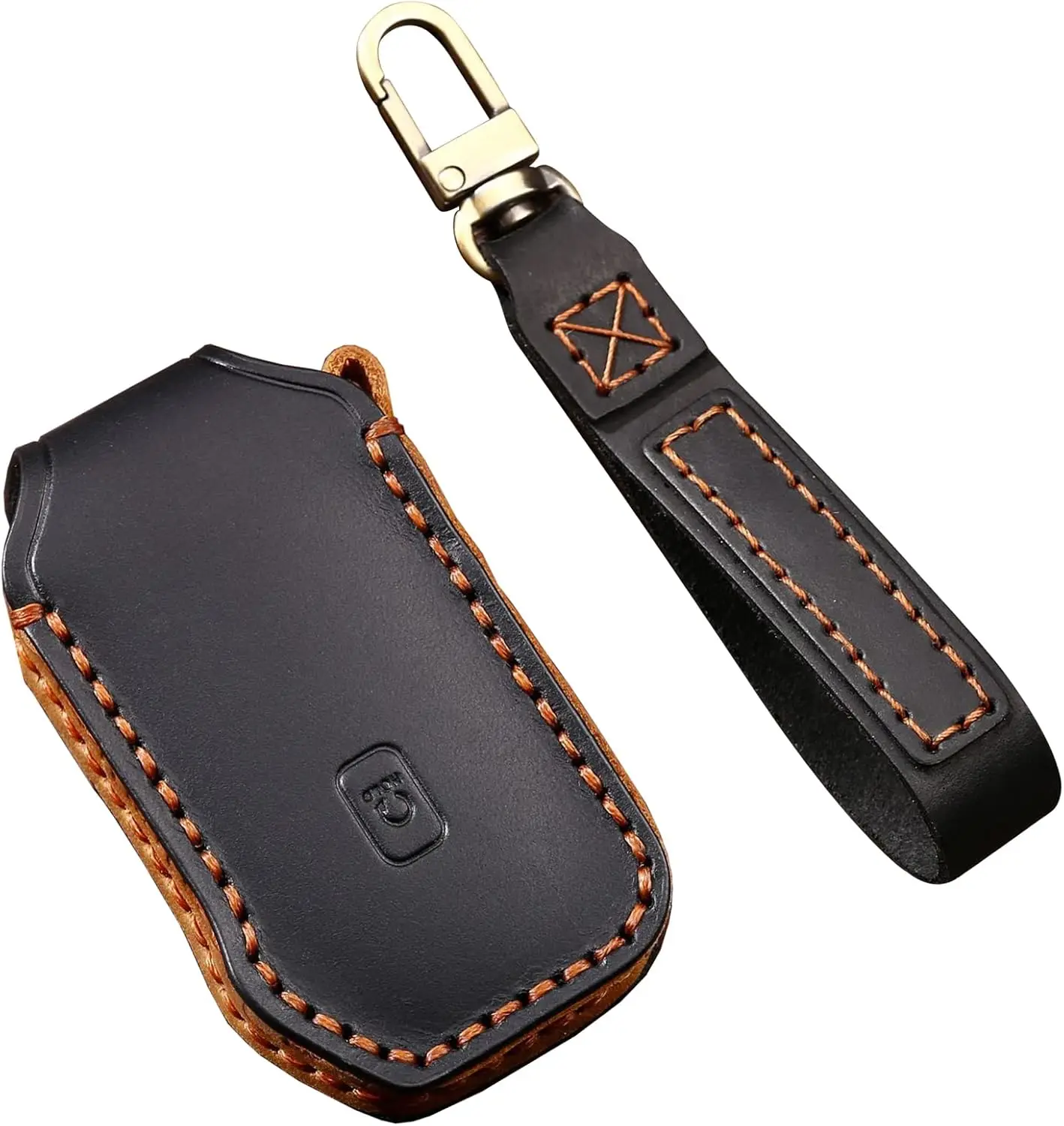 

WH Genuine Leather Car Key Case Compatible With Kia Ceed Cerato Forte NIRO Seltos,Car Key Fob Cover Full Protector Black