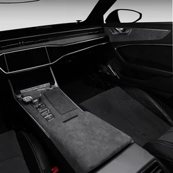 Alcan tara Overlay Panels on Dashboard Armrest Box Gear Control and Doors For Audi A6 C8, A7 RS7 2019-2024