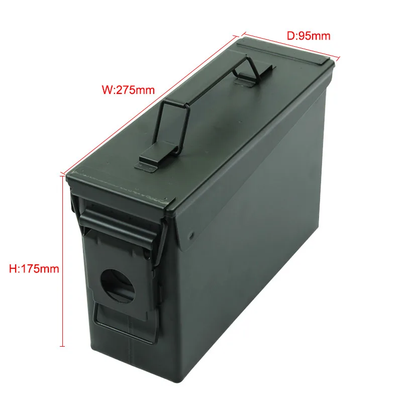 30 Cal Metal Ammo Case Can – Military and  Solid Steel Holder Box for Long-Term Shotgun Rifle Nerf Gun Ammo Storage