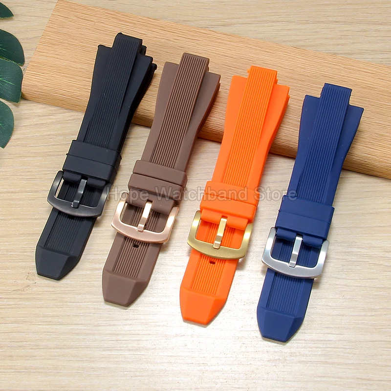 سوار ساعة سيليكون مريح مقاوم للعرق لساعة مايكل كورس، اتصال مرفوع، قهوة سوداء، أزرق داكن، 13 × 29 ملم، إبزيم إبرة