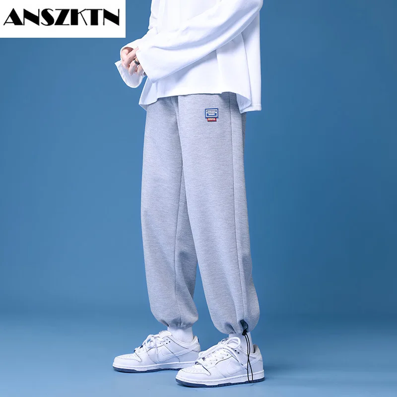 

ANSZKTN Men casual pants men's Loose summer versatile drawstring joggers men harem pants sweatpants anime pants