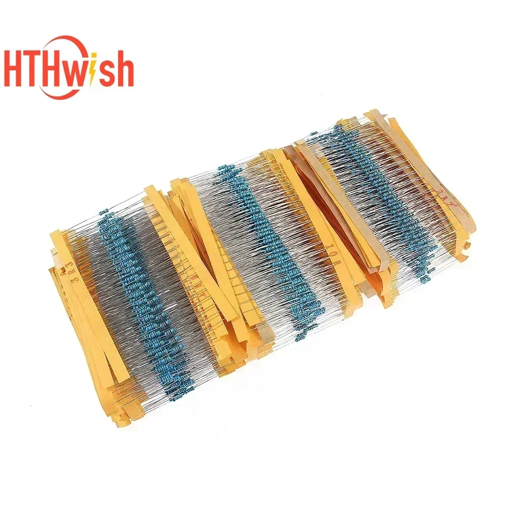 650/1300/2600pcs 1/6W 1/4W 1/2W 1W 2W ตัวต้านทานฟิล์มโลหะสารพันชุด 130 ค่า 1 โอห์ม ~ 3M ความต้านทาน 1% ตัวต้านทานชุด