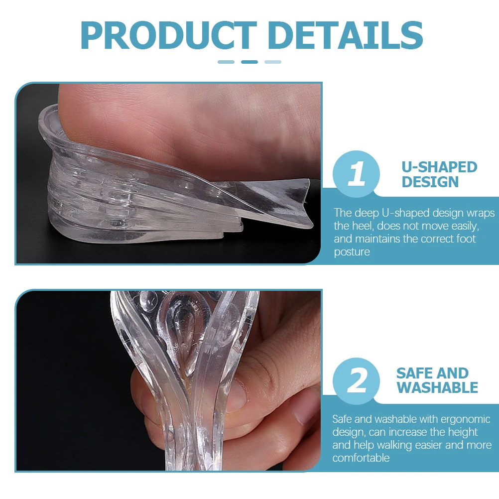 

Adjustable 3cm Heel Pads Height Increase Insoles Perfect For Uneven Legs Comfortable Tpr Foot Care Accessories
