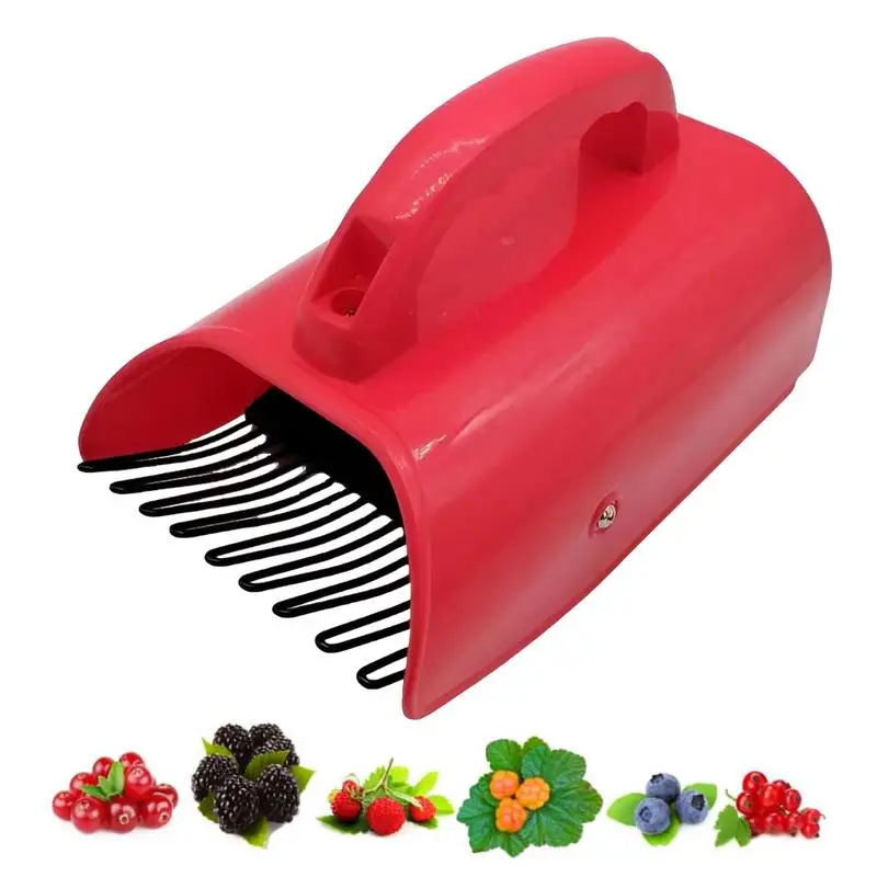 Blueberry Berry Fruit Harvester Safe Berry Picker Rust Proof Pick-up Tools Fruit Harvester Blueberry Rake Ergonomic Handle For