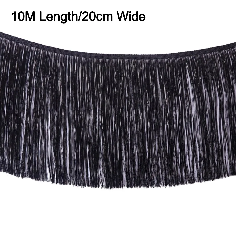 

10M 10M Length Skirt Tassel 20cm Wide Illusion Laser Fringe Ornaments Gradient DIY Clothing Accessories Latin Dance Performance