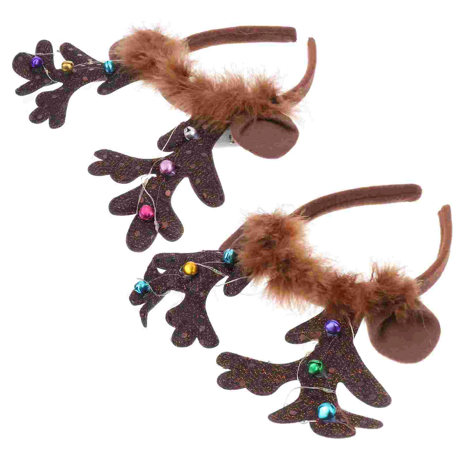 Pet Antler Headband Christmas Reindeer Glowing Hair Hoops Luminous Clasp Headdress Xmas Accessories Headpiece Cat Hair-hoops