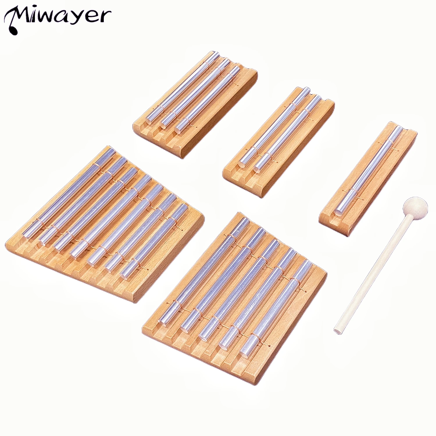 Miwayer Meditation Chime Solo Percussion Instrument with Mallet for Prayer Yoga Eastern Energies Musical Chime Toys for Children