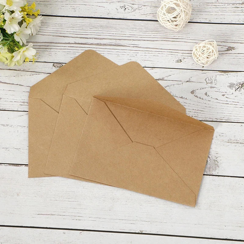 50pcs/lot Envelope for Invitations Postcards Giftbox Message 210g 16x10.5cm Kraft Paper Wedding Business Storage Bag Supplies