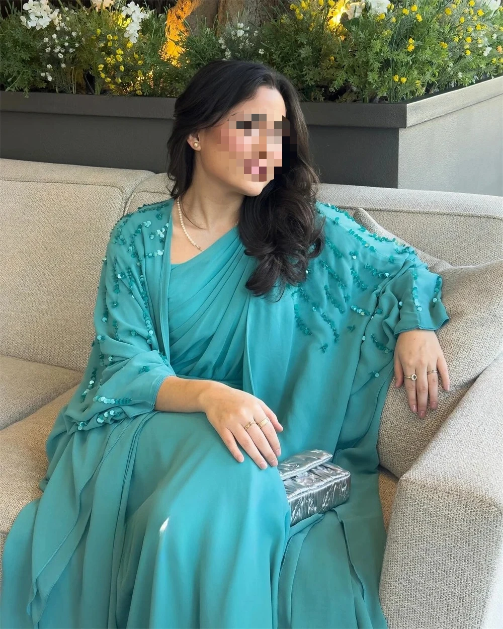 تخصيص Jiayigong الشيفون الديكور الطية التخرج ألف خط الخامس الرقبة فساتين مناسبة مخصصة الطابق طول الأحجام الرجعية المتاحة