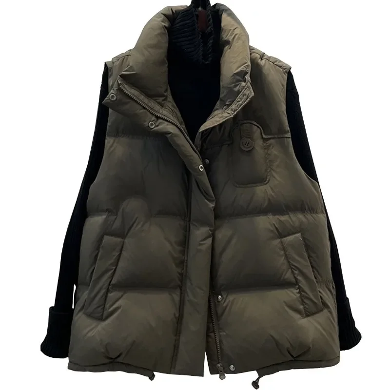 2024 New Women's Winter Cotton Vest Korean Version Loose Outer Vest, Fashionable and Casual, Thick and Warm Short Jacket