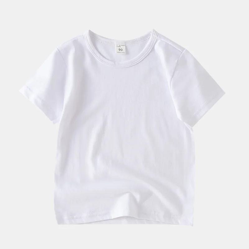 2026 Sommer Kinder T-Shirt Bonbonfarben 100% Baumwolle T-Shirts für Jungen Mädchen Baby Einfarbige Kleidung Kinder T-Shirts Kurzarm T-Shirts – Detail 8