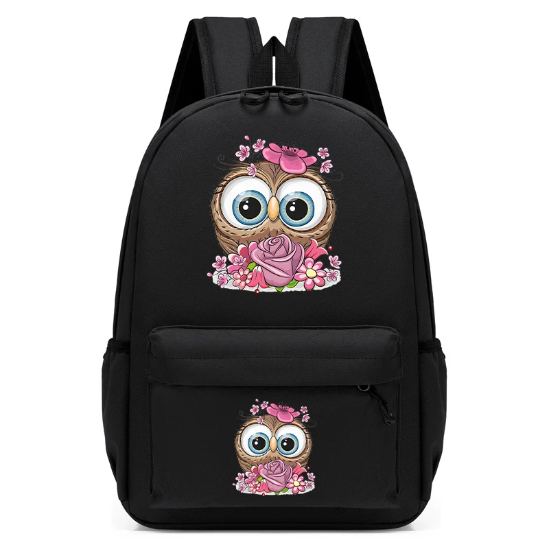 Coruja dos desenhos animados infantil com bolsas escolares Flowerson, mochila para meninas e meninos, criança dançarina, 2 a 5 anos