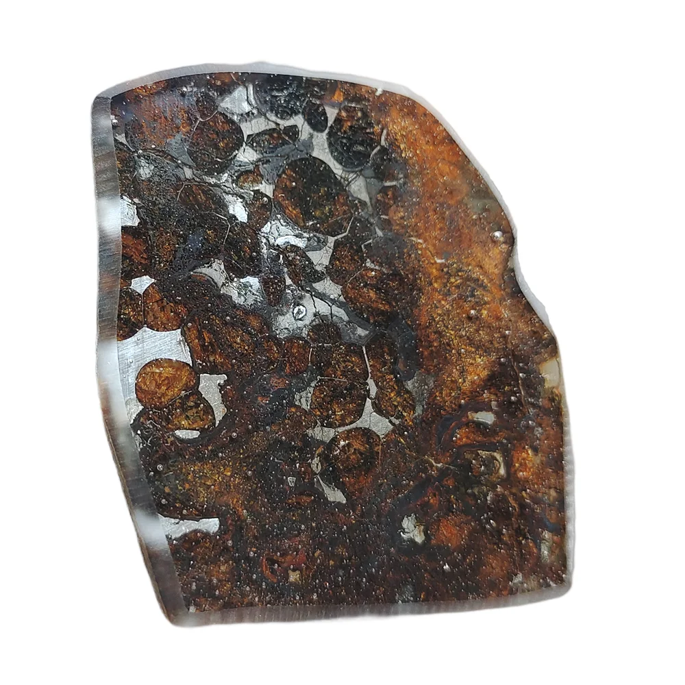 

30.7g SERICHO Pallasite Natural Meteorite Material Sliced Olive Meteorite Slices Specimen Collection - From Kenya - QA284