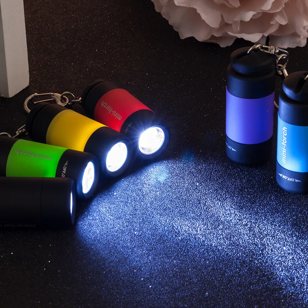 Portable LED USB Rechargeable Mini Keychains Pocket Torch Outdoor Flashlight Lamp Waterproof Torch Lamp Flashlight Key Rings