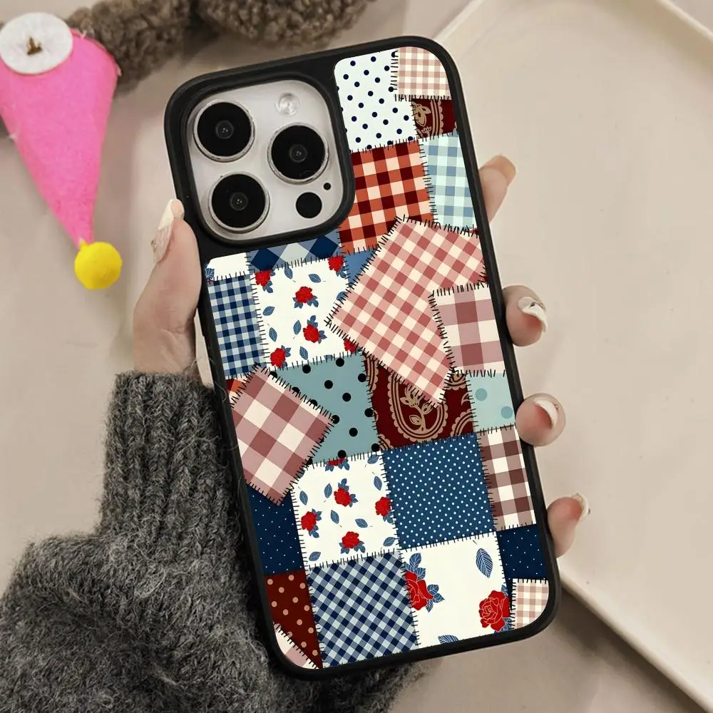 

Чехол для телефона с решетчатым узором для iPhone 17 16 15 14 13 12 11 Air Pro Max Plus, матовая поверхность, красочный, роскошный, стильный