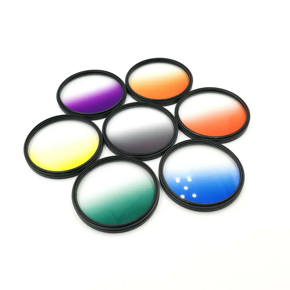 30 37 40.5 43 52 55 58 67 72 77 82mm Graduated Color Filter Camera lens Filter Kit for Canon EOS Lens