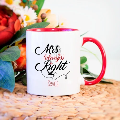 Personalized mrs Always Right mug cup-red