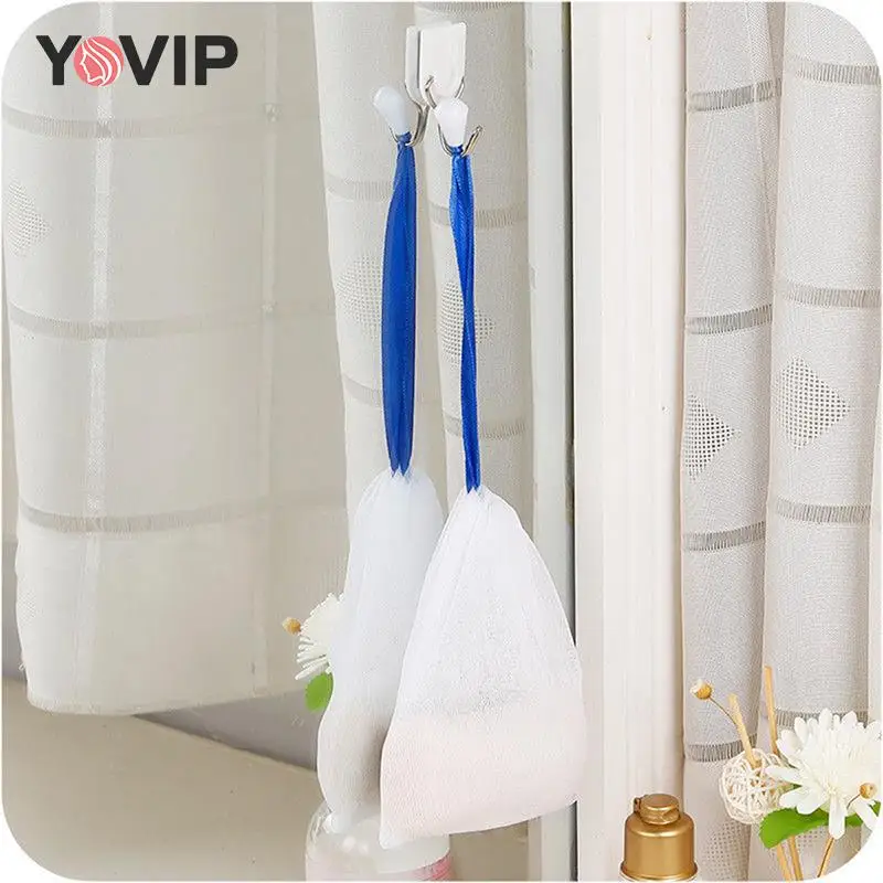 10Pcs Mesh Soap Bag Saver Pouch Bar Soap Exfoliating Mesh Bags per doccia Bubble Foam Net Pocket Color casuale