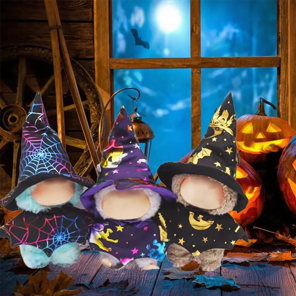 

17cm Plush Doll Clothes Halloween Witch Hat Design Doll Clothing Costume Accessories Luxury Outfit Set DIY Toy Pendant Decor