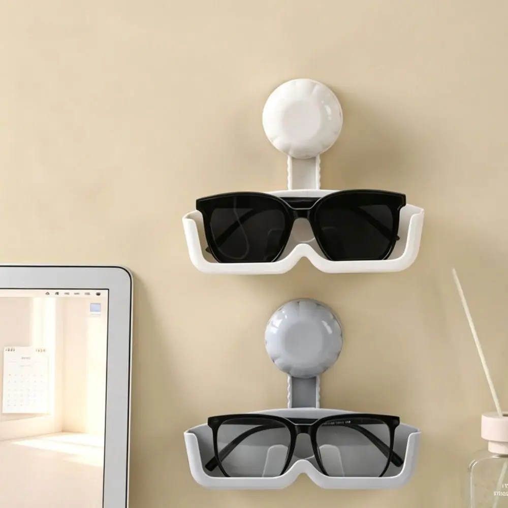 New Suction Cup Wall Glasses Holder Wall Mounted Removable Eyeglass Holder Stable Glasses Storage Rack Home Storage