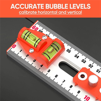1 Piece 2-In-1 Drilling Positioning Ruler, As Shown Aluminum Alloy Cabinet Hardware Jig Tool,Multi Angle Measuring Ruler-AA26
