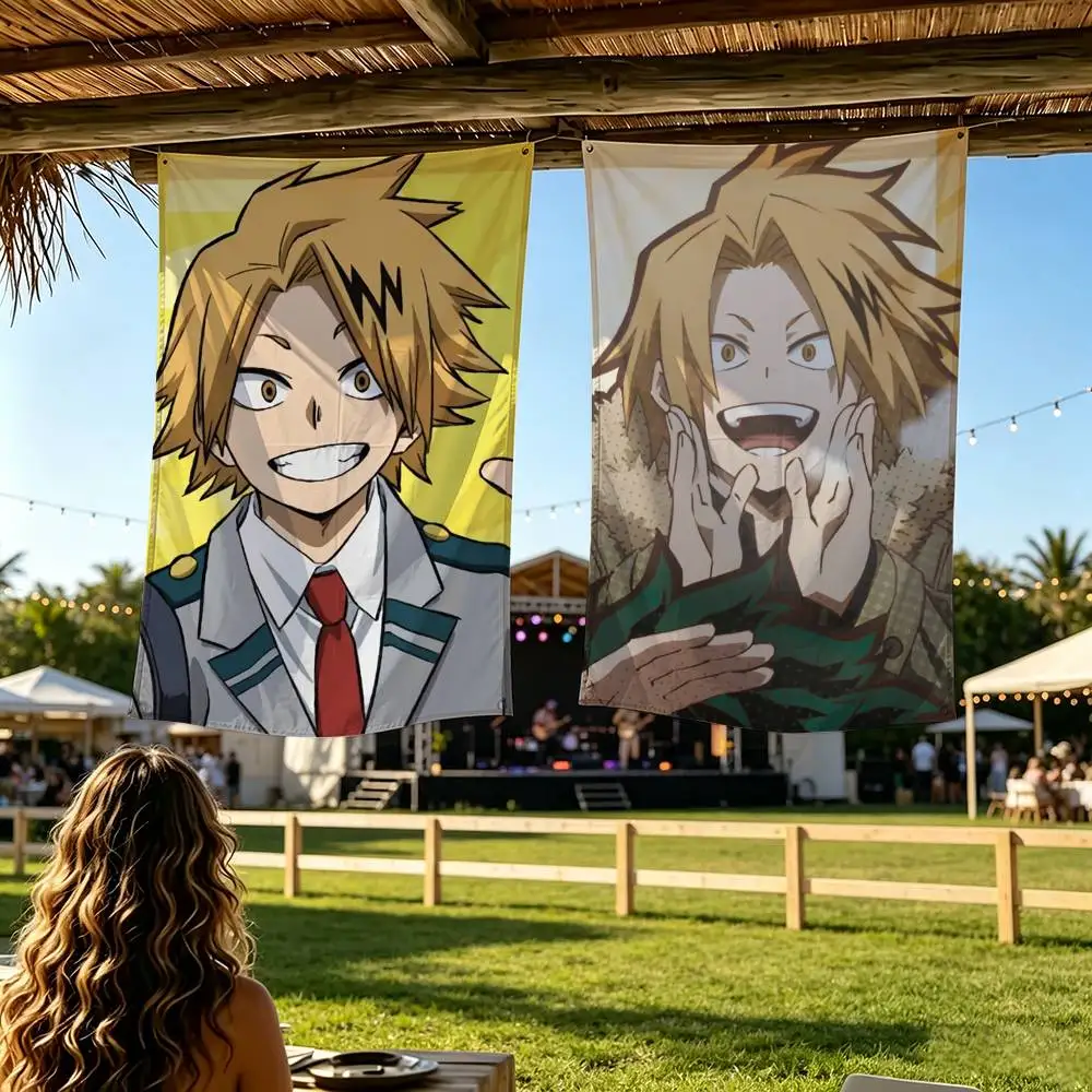 D-Denki Kaminari Cartoon Flag Digital Printing Banner for Garage Wall Out Door Decoration