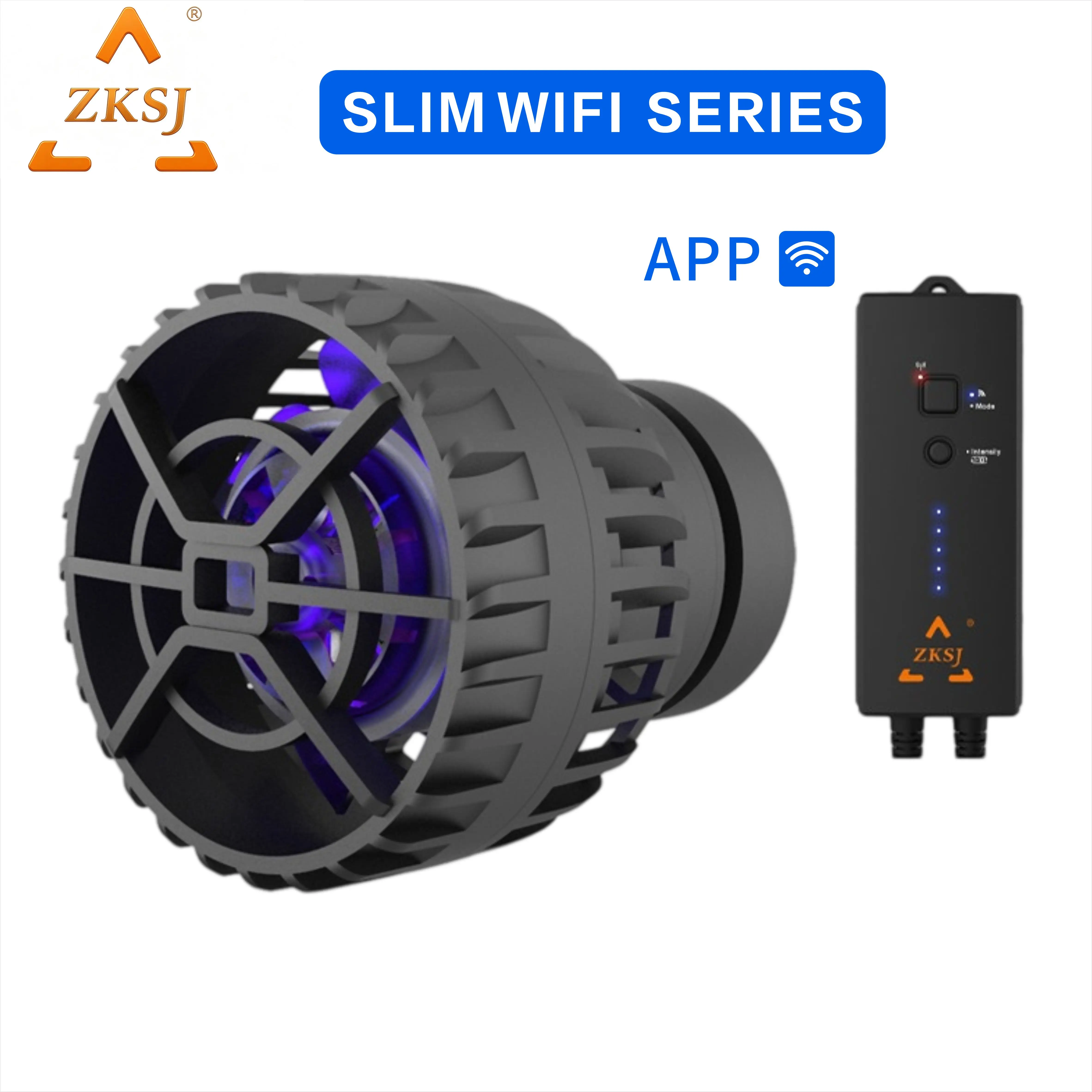 ZKSJ Slim WiFi Smart Wave Maker, DC Brushless Circulation Pump, APP Control, 6 Wave Modes for Fresh & Saltwater Aquarium