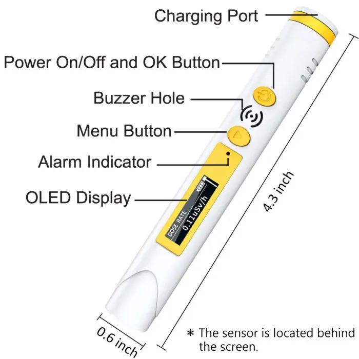 Portable Handheld Sensitivity Geiger Counter Dosimeter Nuclear Radiation Detector Beta Gamma X-ray Radiation