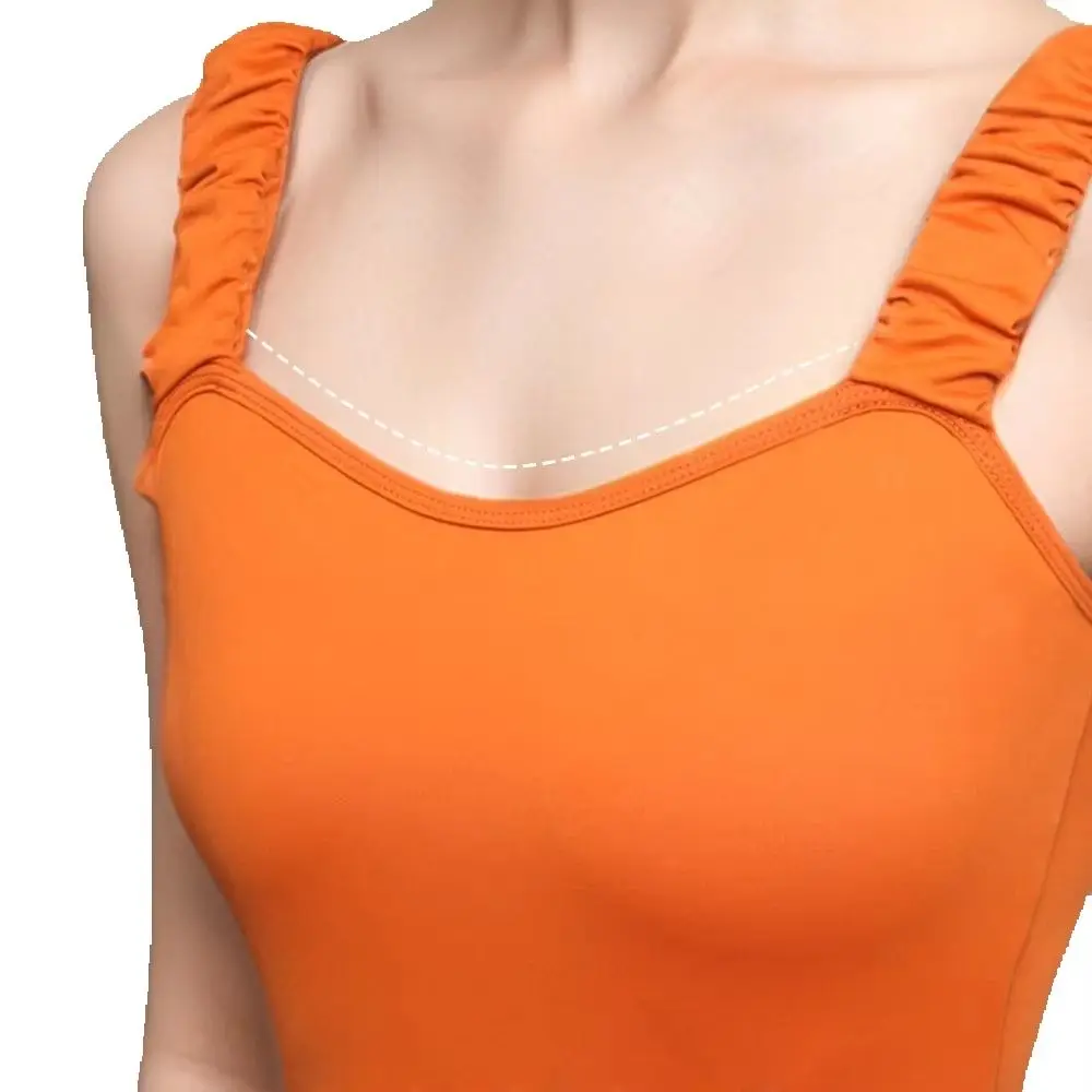 2026 New Woman Ballet Leotards Ruched Shoulder Straps Dance Leotards Adult Teen Ballet Camisole Sleeveless Gymnastics Bodysuits