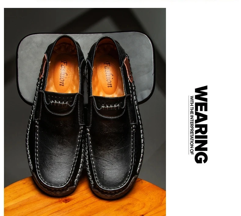 Neue Mode Männer Casual Schuhe Handgemachte Leder Loafer Bequeme männer Schuhe Qualität Split Leder Flache Fahren Schuhe Größe 48 – Detail 17