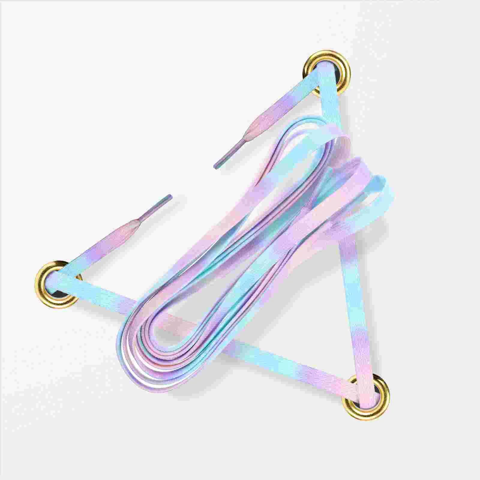 Colorful Blooming Tie-dye Gradient Shoelaces Candy 120cm Flat Sneakers Shoes Strap for Accessories Canvas Child