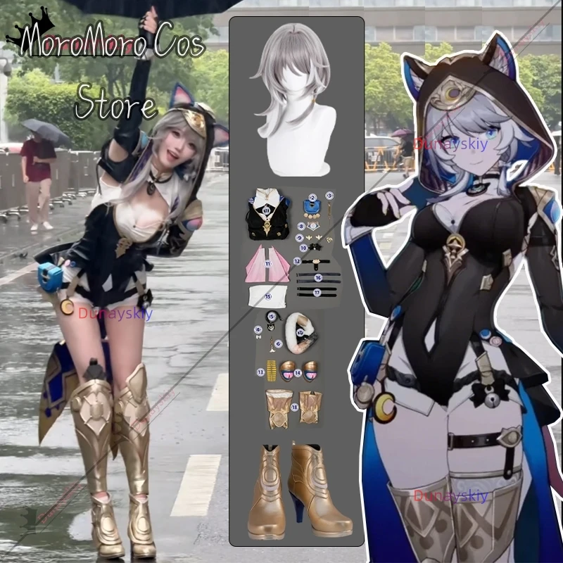Cipher Honkai:Star Rail Cosplay Costume Women's Jumpsuit Unique Tail Prop Bodysuit Women Halloween Uniform Role-play Zentai Suit view 2