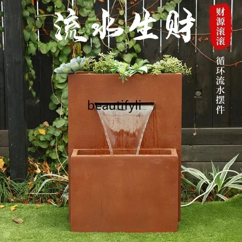 

Flowing water makes moneyornament fountain villa outdoor courtyard garden circulation pool floor-to-ceiling landscape de