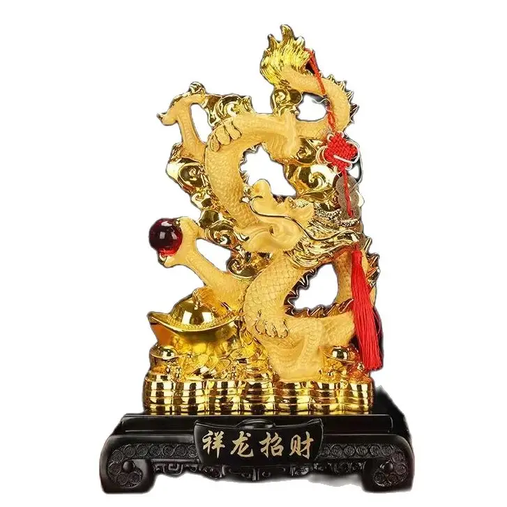 

2024year Resin dragon bead handicraft furnishing articles Prosperous home decoration decoration mascot Fengshui statue