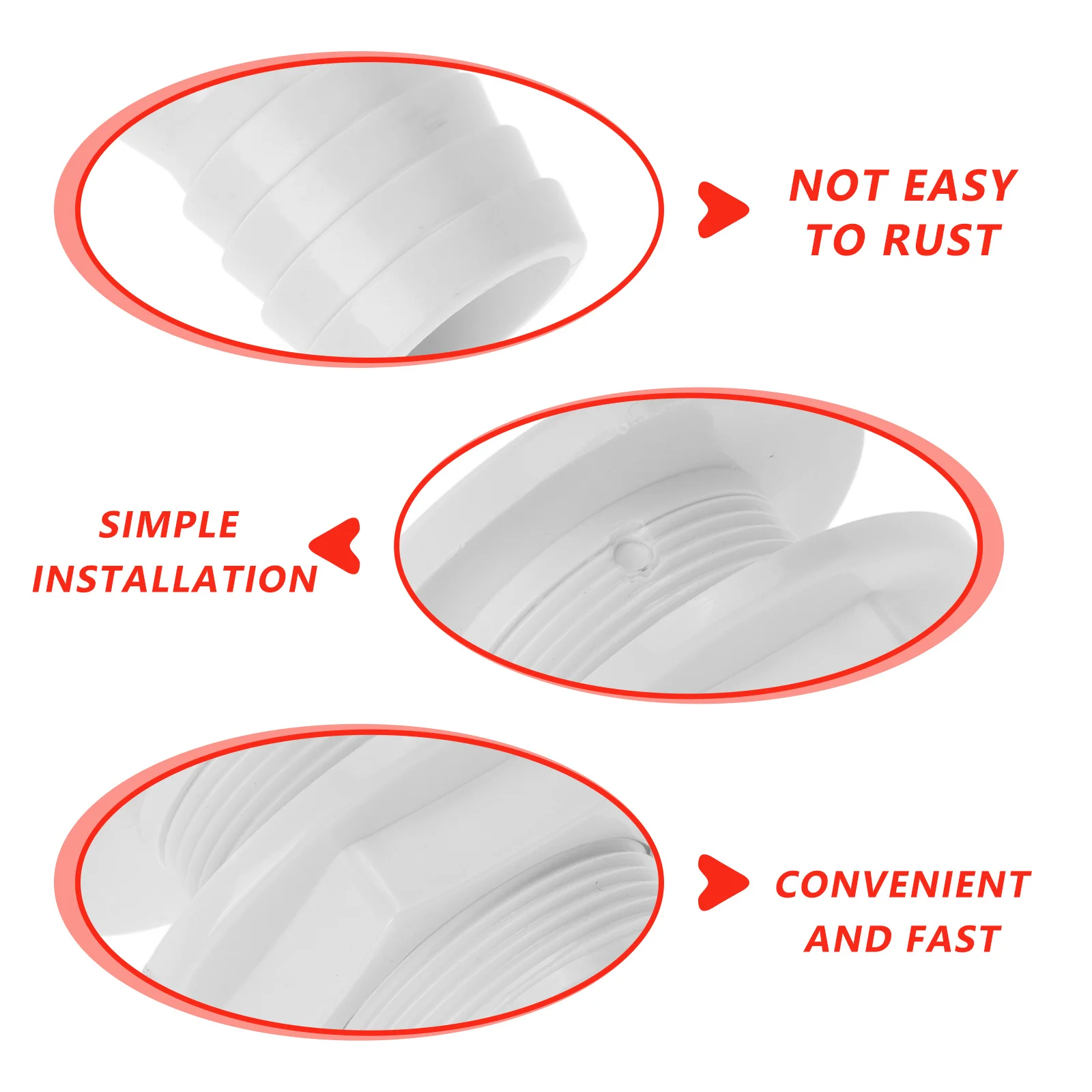 

Сливной фитинг для лодки Сливной пробка для яхты Rv Сливной клапан Морской АБС-пластик Прочный надежный дренажный сквозной фитинг