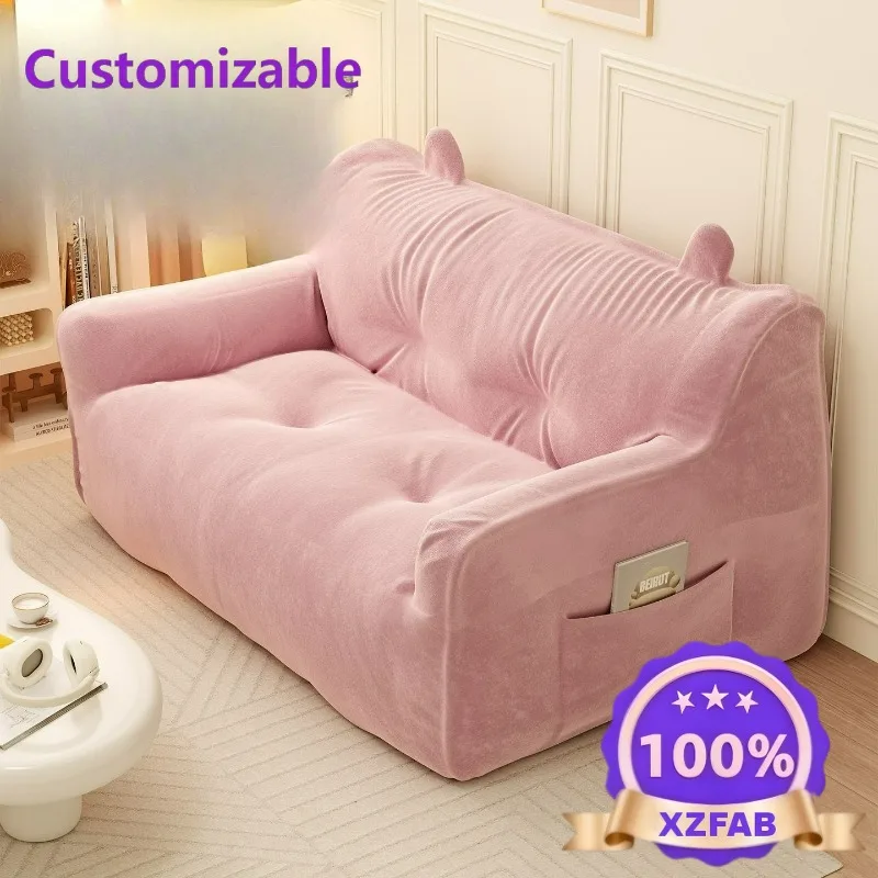 Factory Direct Lazy Sofa Bedroom Recumbable Sleeping Single Double Small Sofa Balcony Leisure Tatami Rental Room Fabric Sofa