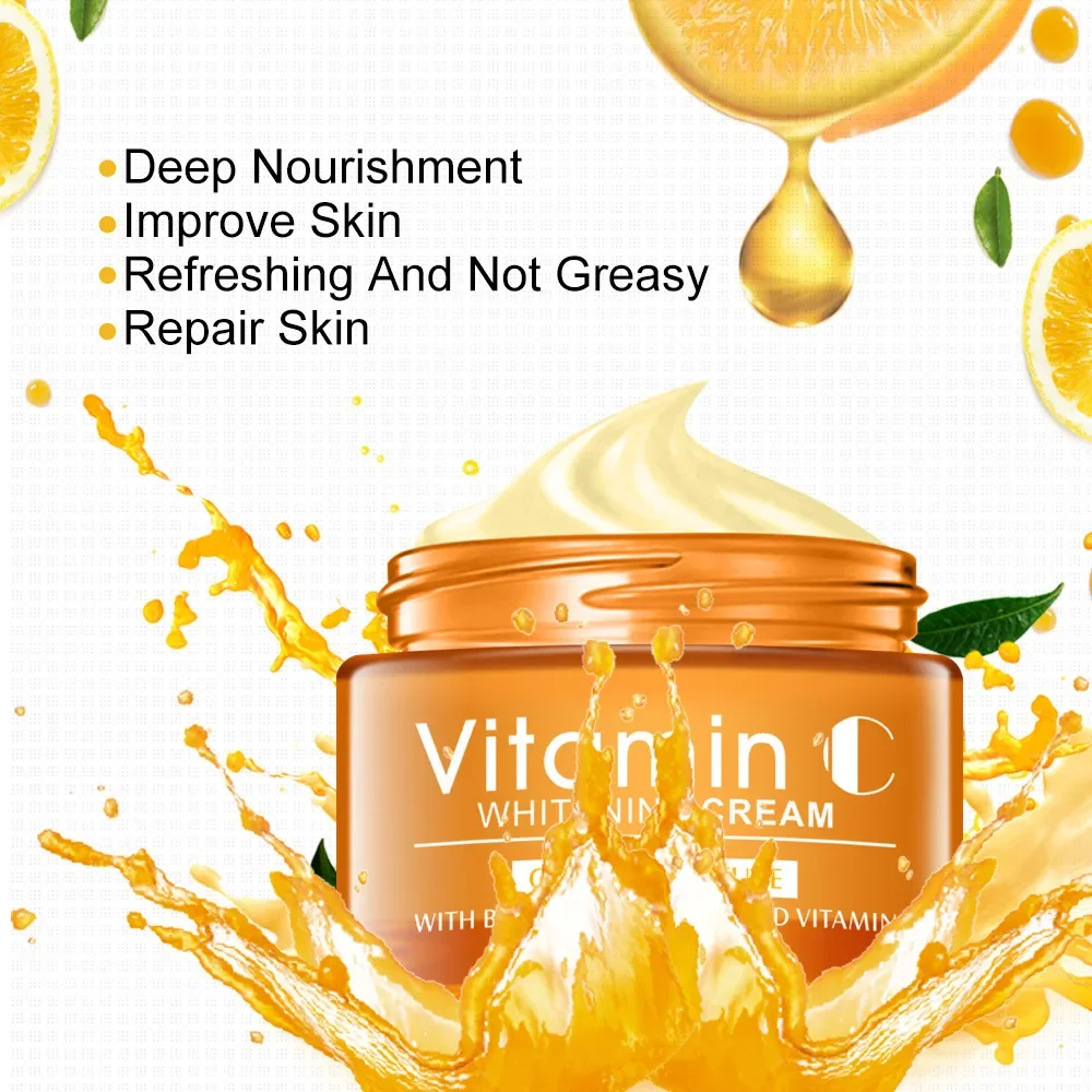 Disaar Vitamin C Serum Whitening VC Facial Cream Repair Fade Freckles Remove Dark Spots Melanin Brightening Skin Hyaluronic Acid