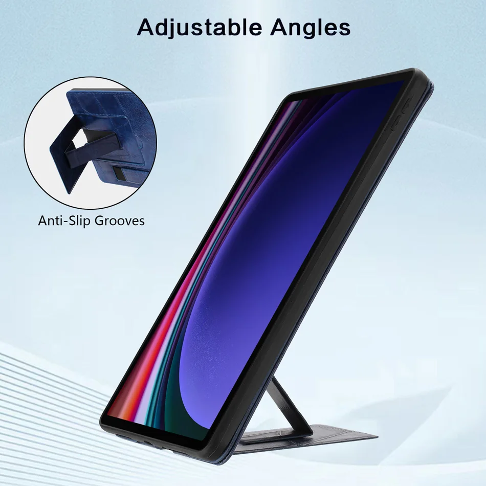 Kickstand Case For Samsung Tab S11 S10 fe S9 S8 S7 S6 Lite A11 A9 Plus 11 12.4 13.1 inch PU Leather Stand Cases Bracelet Cover