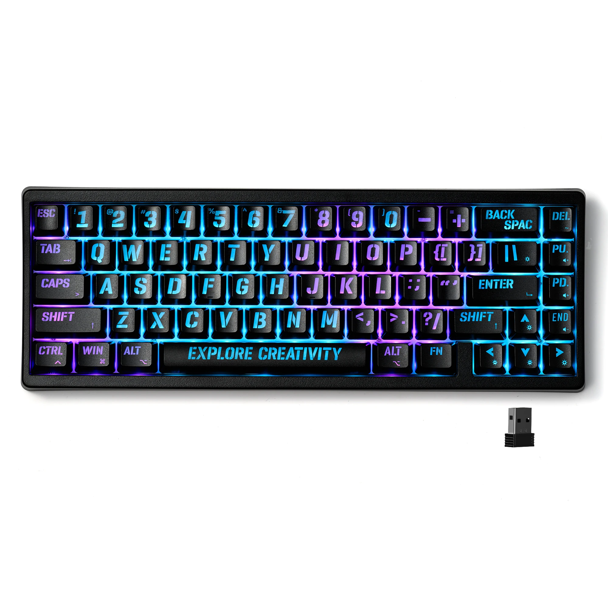

XVX M67 JadeStone Mechanical Keyboard With IMD-Tech Keycaps (Miami) Tri-Mode 60% Wireless Black Gaming Keyboard