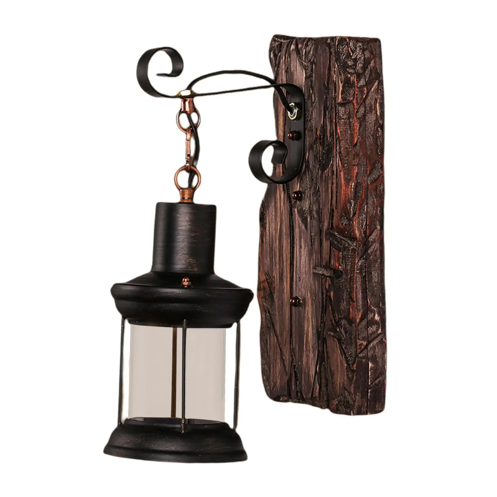 Retro Style Vintage Indoor Light E27 Decorate Wall Light Solid Wood Base Rustic