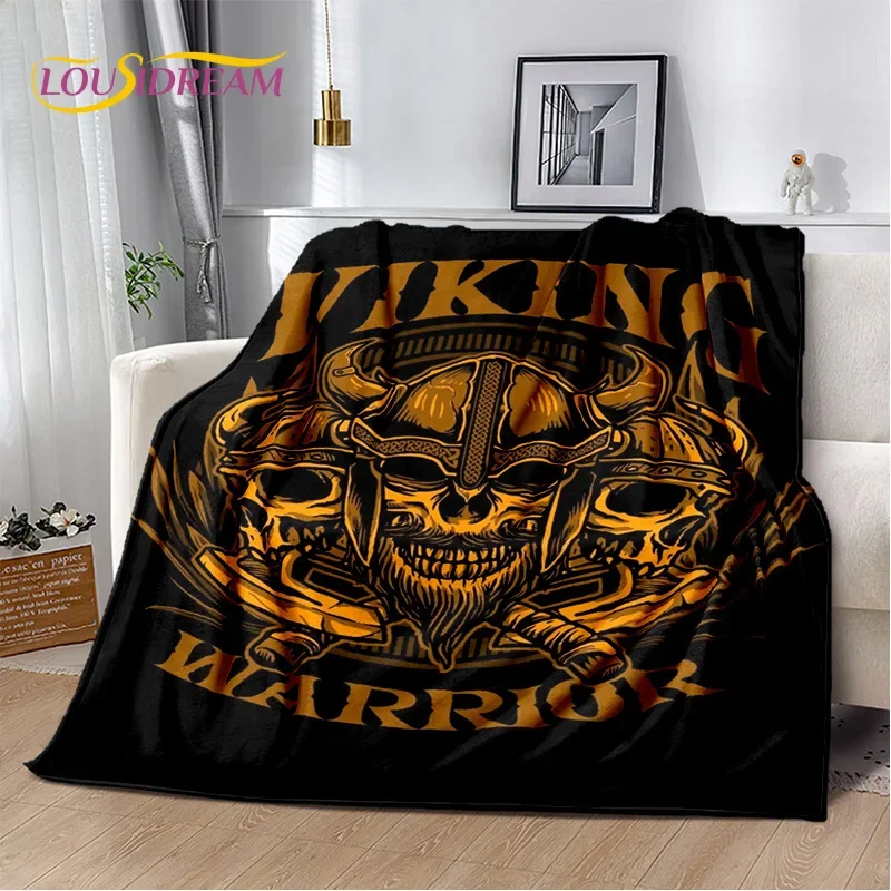 3D Viking Odin Valhalla Nordic Mythology Cartoon Blanket,Soft Throw Blanket for Home Bedroom Bed Sofa Picnic Office Travel Cover