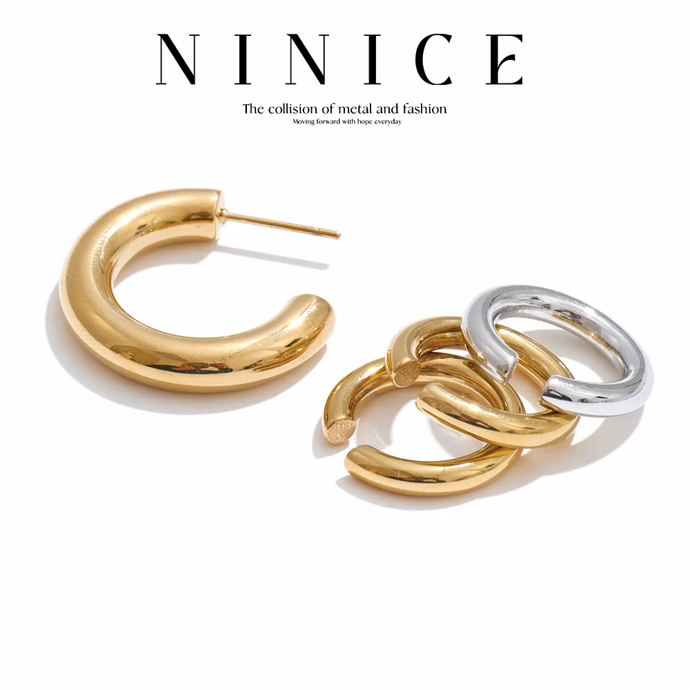NiNice Stainless Steel Ear Bone Clip C-shaped Fashionable Design Waterproof Jewelry Accessory Earrings