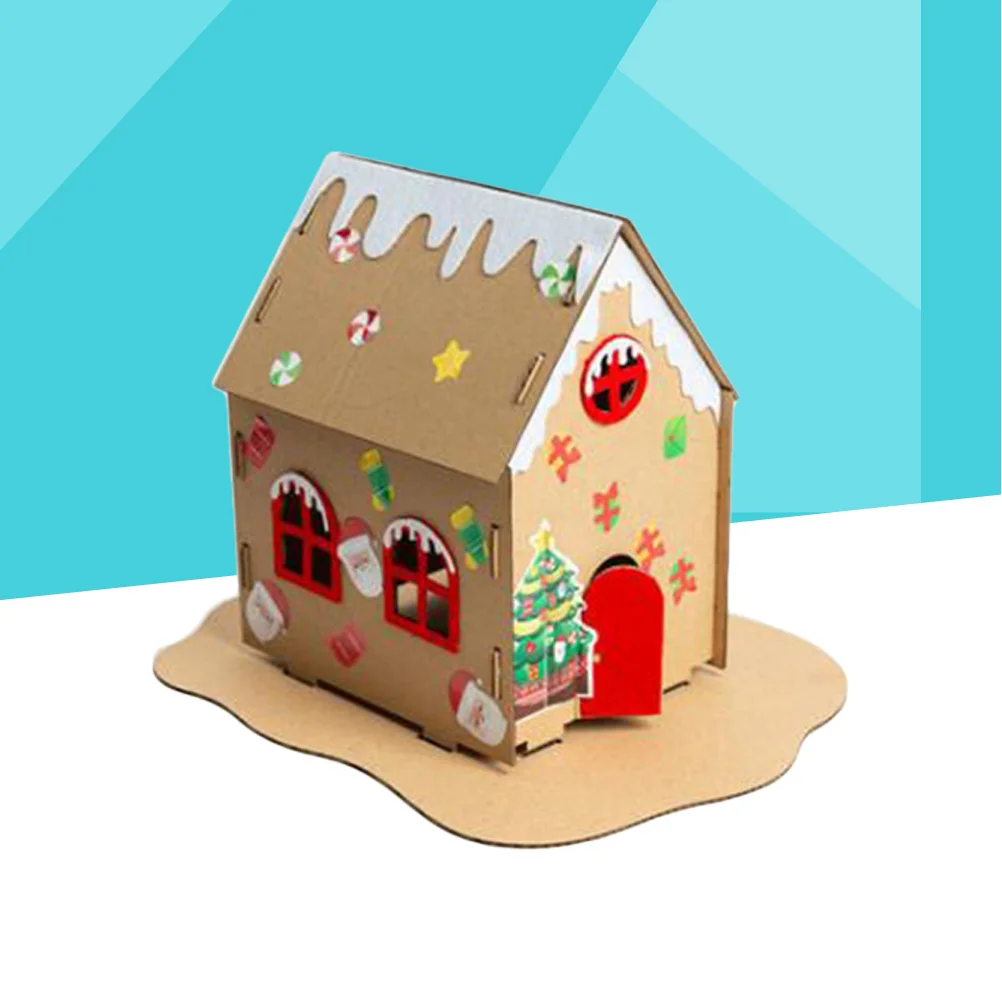 20x20x20 سنتيمتر اليدوية DIY عيد الميلاد كوكي البيت-مواد سميكة ودية تصميم مضيئة كوخ محلية الصنع للأطفال