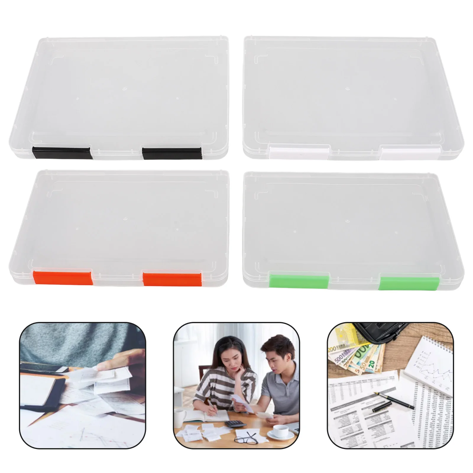 4 Pcs Data Storage Box Photo Organizer Keeper Electronic Component Cases Photos Carry Container Cards Postcards