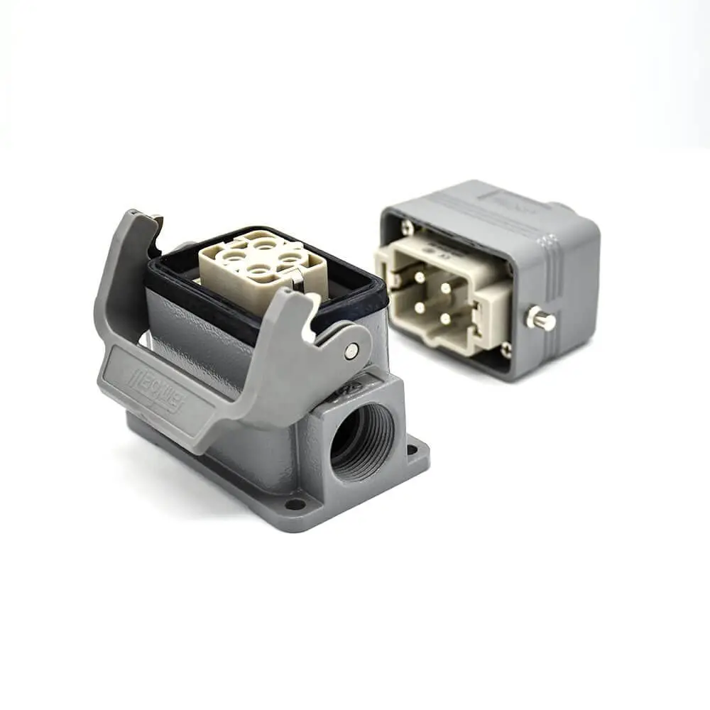 H6B HD Connector Surface Mounting 4Pin Silver Plating Male Butt-Joint Female PG16