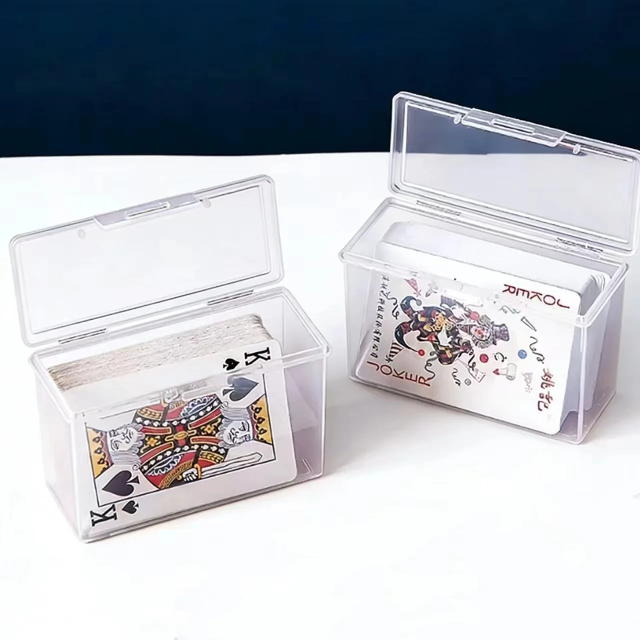 1/3pcs Playing Card Box, Clear Deck Case, Two Poker Images Can Be Placed (NO Cards) Christmas, Halloween, Thanksgiving Gift Part